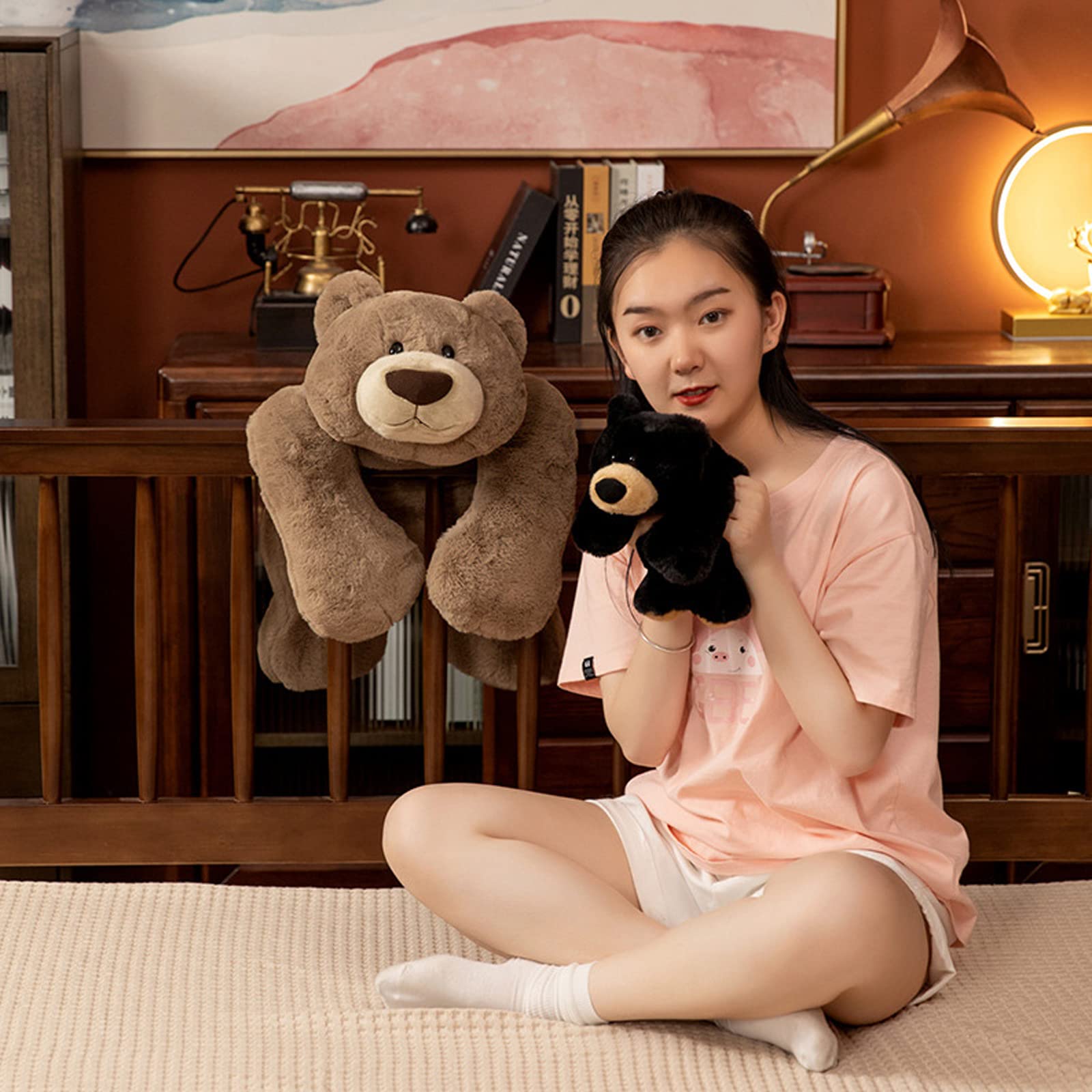 Doireum weighted bear plush suitable for a kid's room as bedtime buddy.