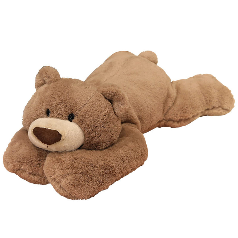 Doireum weighted brown bear plush toy with cozy fur and pillow-like body for comfort.