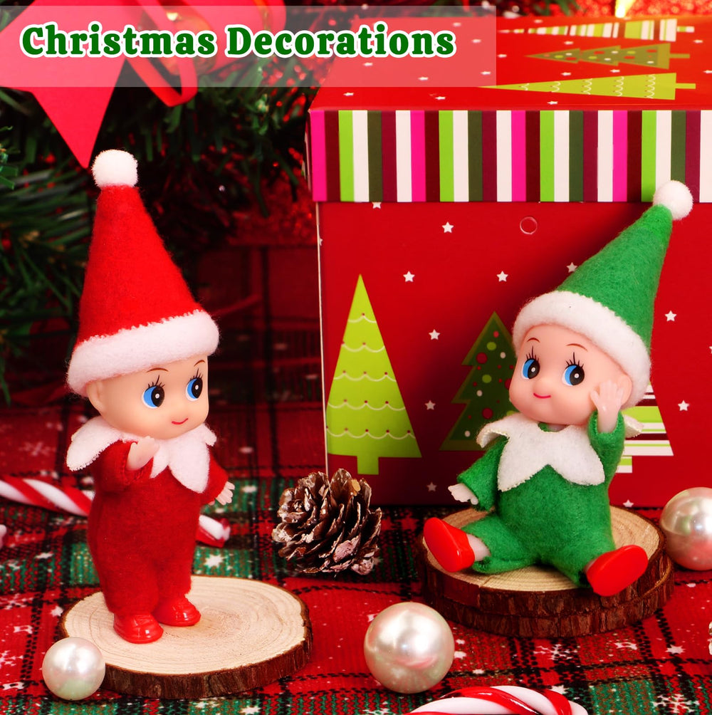 Dokeawo Christmas Tiny Elf Doll serves as a gift topper.