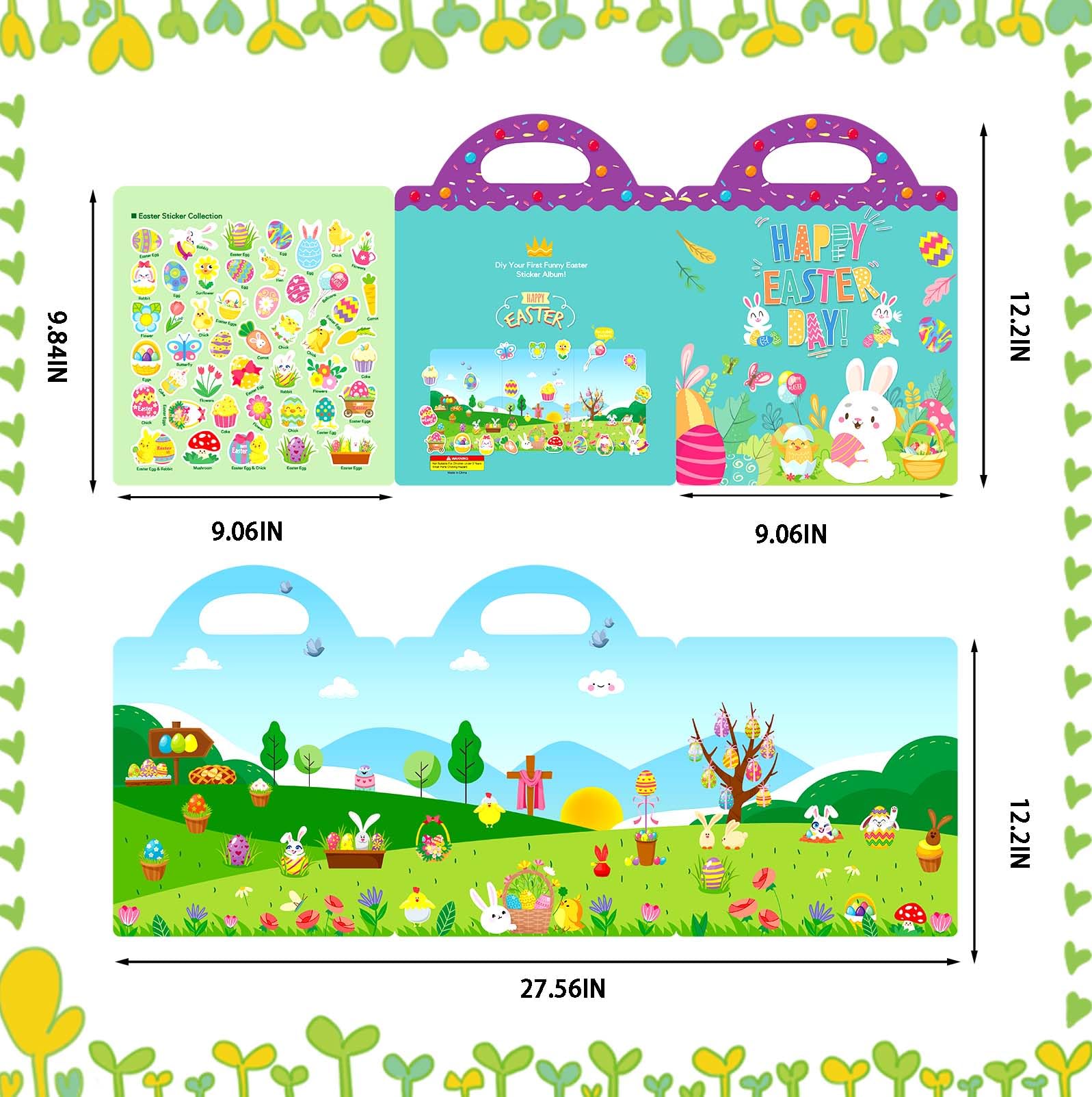 Dokeawo waterproof stickers—reusable for mess-free Easter crafts and play