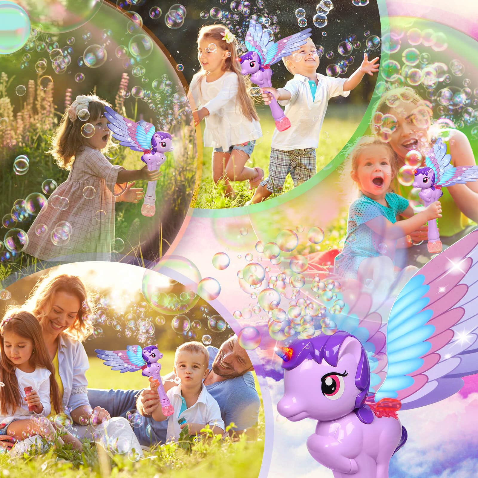 Dolanus bubble wand outdoor play invites kids to chase bubbles in fresh air.