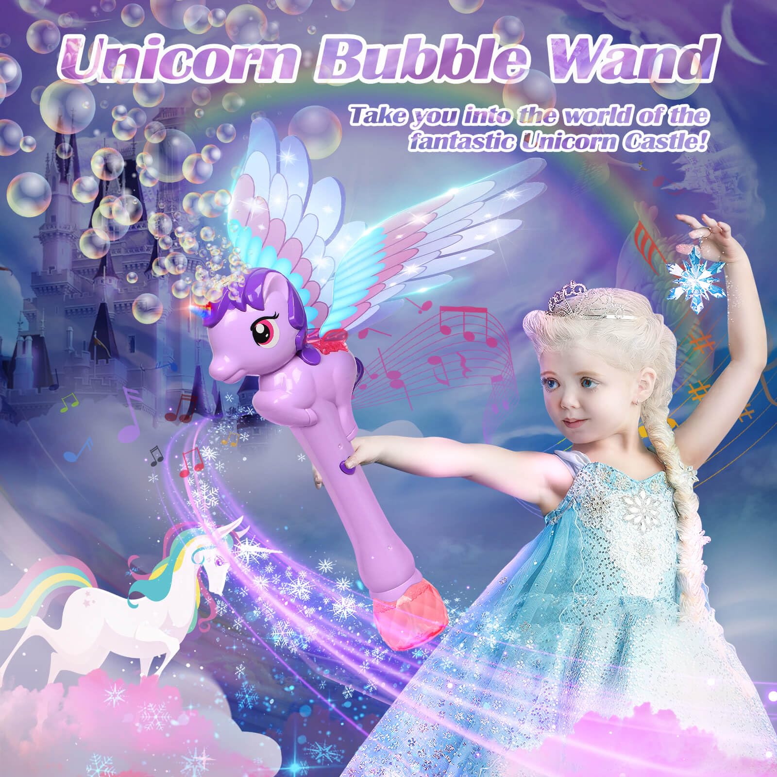 Dolanus bubble wand LED lights and sounds enhance bubble time with dazzling effects.