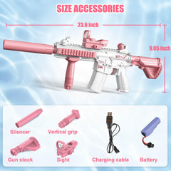 Dolanus electric water gun being assembled for use