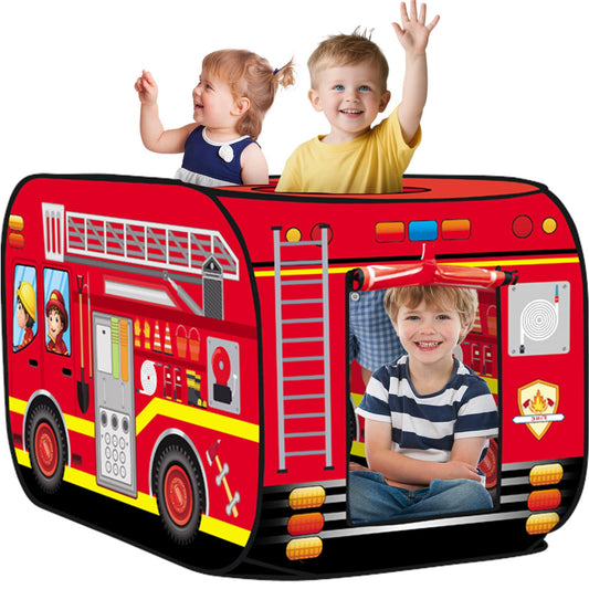 Dolanus Fire Truck Play Tent setup enables quick, easy playtime for kids.