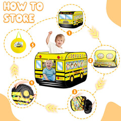 Dolanus School Bus Play Tent safety features with rounded edges