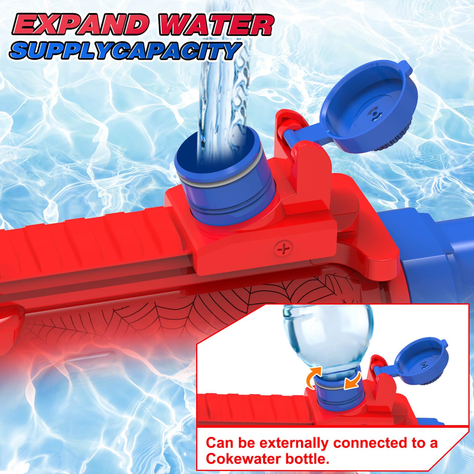 Dolanus Spider Water Blaster at pool party with kids.