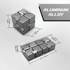 DOLASEV metal infinity cube close-up with smooth rounded corners