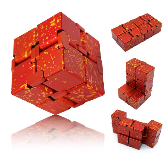 DOLASEV Infinity Cube Metal in hand, a tactile fidget for focus and calm.