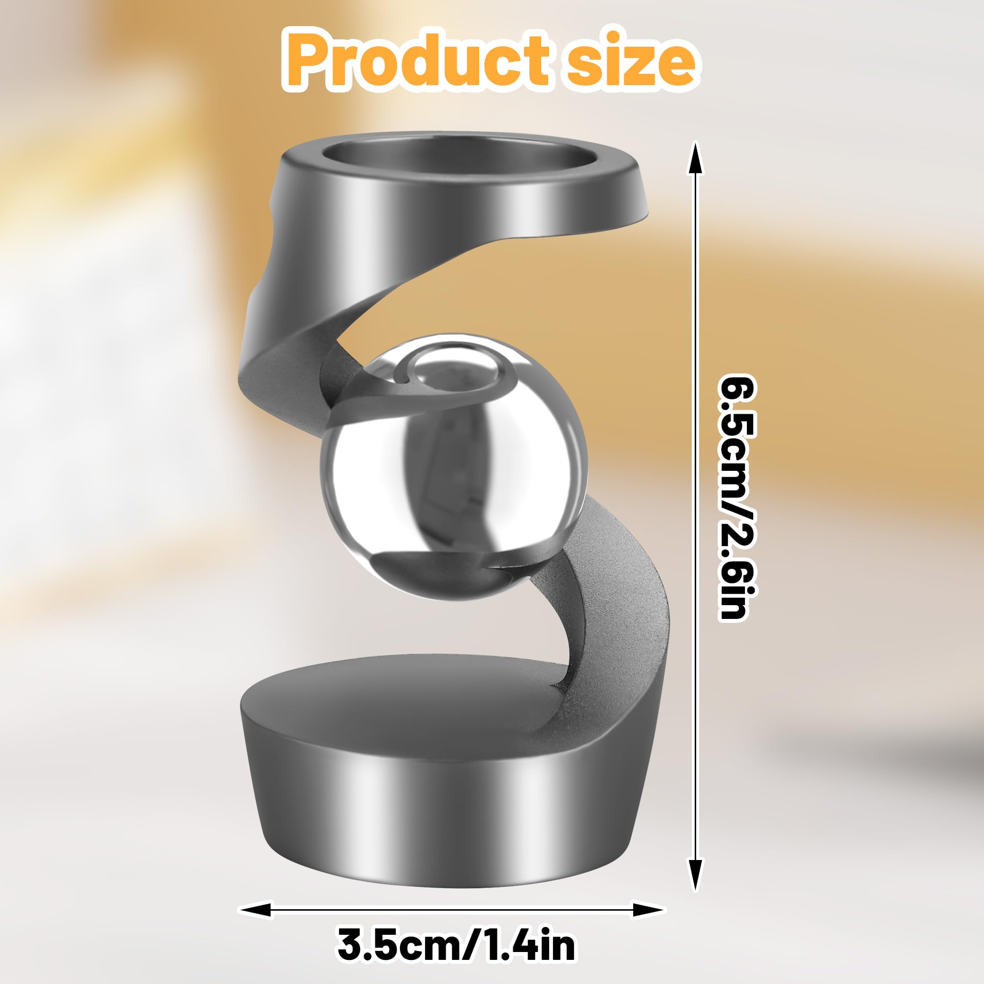 Dolasev metal fidget toy on desk showing grip and feel
