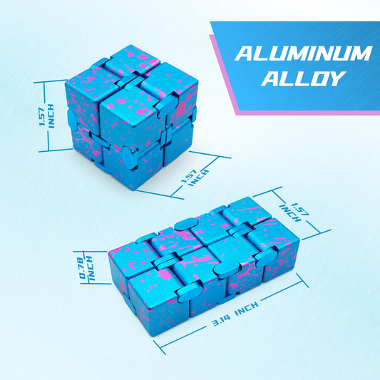 Dolasev Infinity Cube blue-pink side angle, balanced weight aids relaxed handling