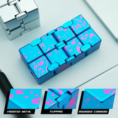 Dolasev Infinity Cube with carrying case, portable desk companion for on-the-go focus