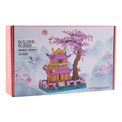 DOLBLOCK Sakura Tree House packaging image shows organized unboxing.