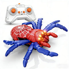 DOLGZIS red wall-climbing spider on smooth surface for family fun.