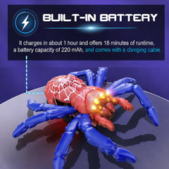 DOLGZIS spider climbs walls and surfaces for imaginative play scenes.