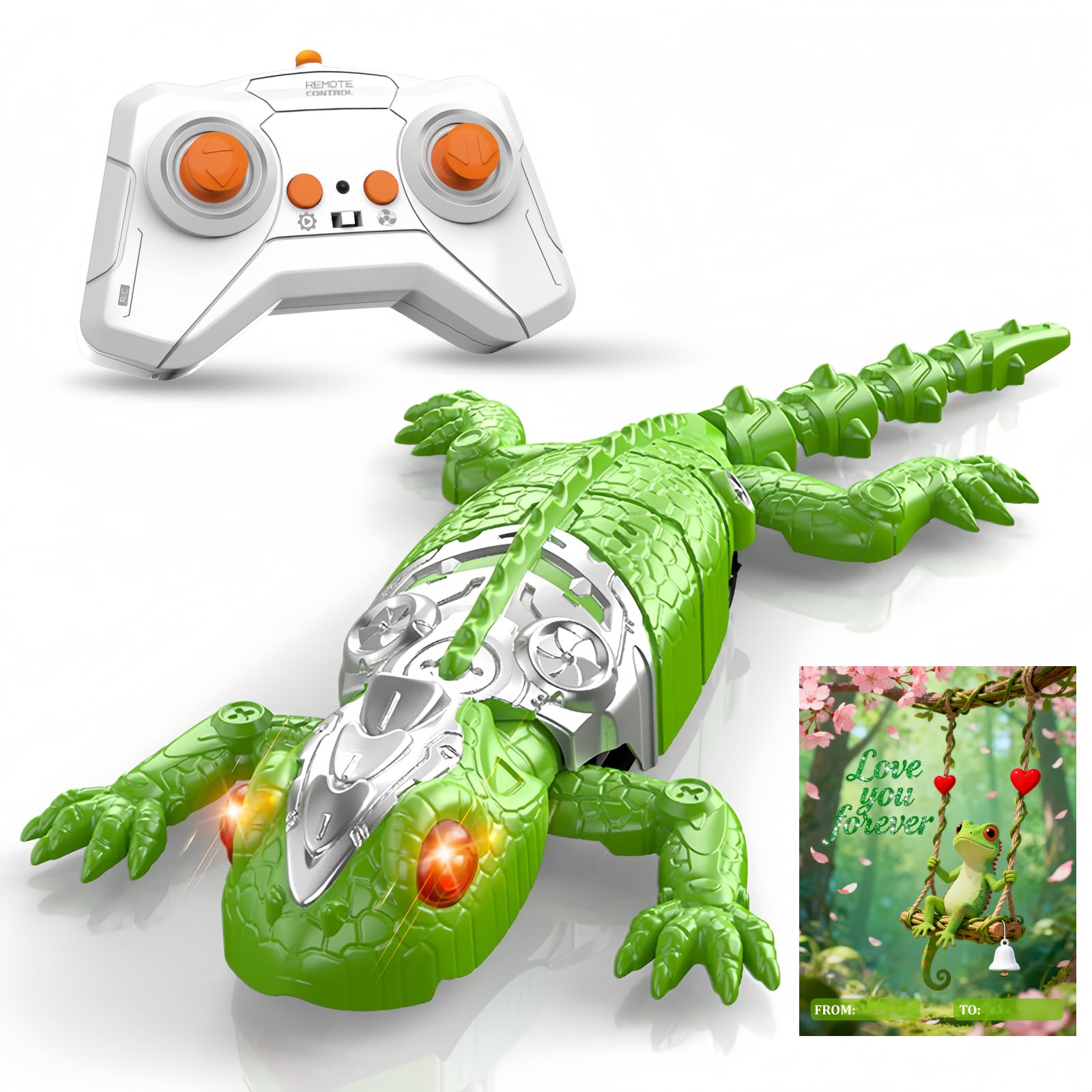 DOLGZIS wall crawler gecko with glow eyes for exciting nighttime play