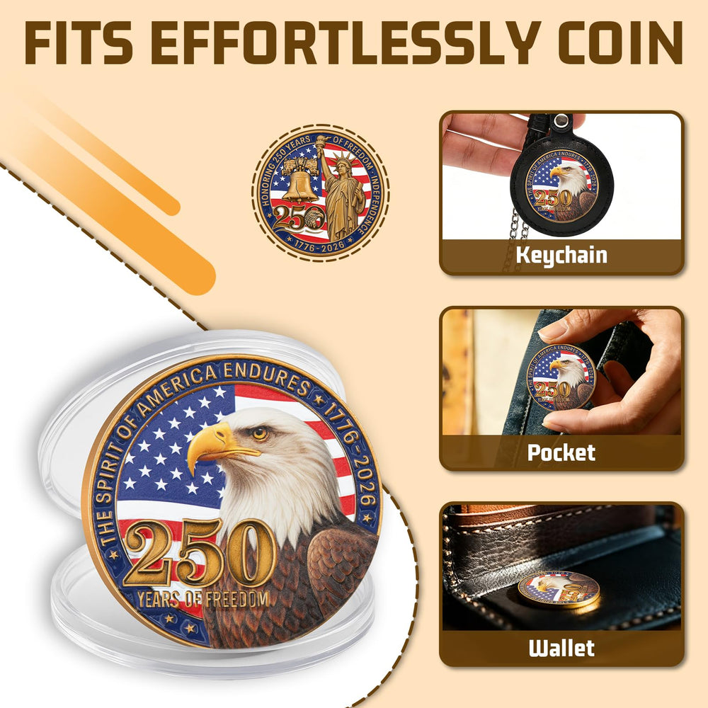 Dolihan 250th coin Liberty Bell detail highlights texture and enamel shimmer