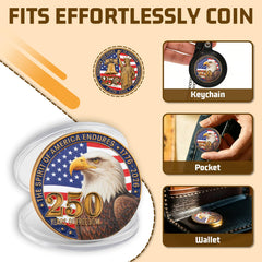 Dolihan 250th coin Liberty Bell detail highlights texture and enamel shimmer