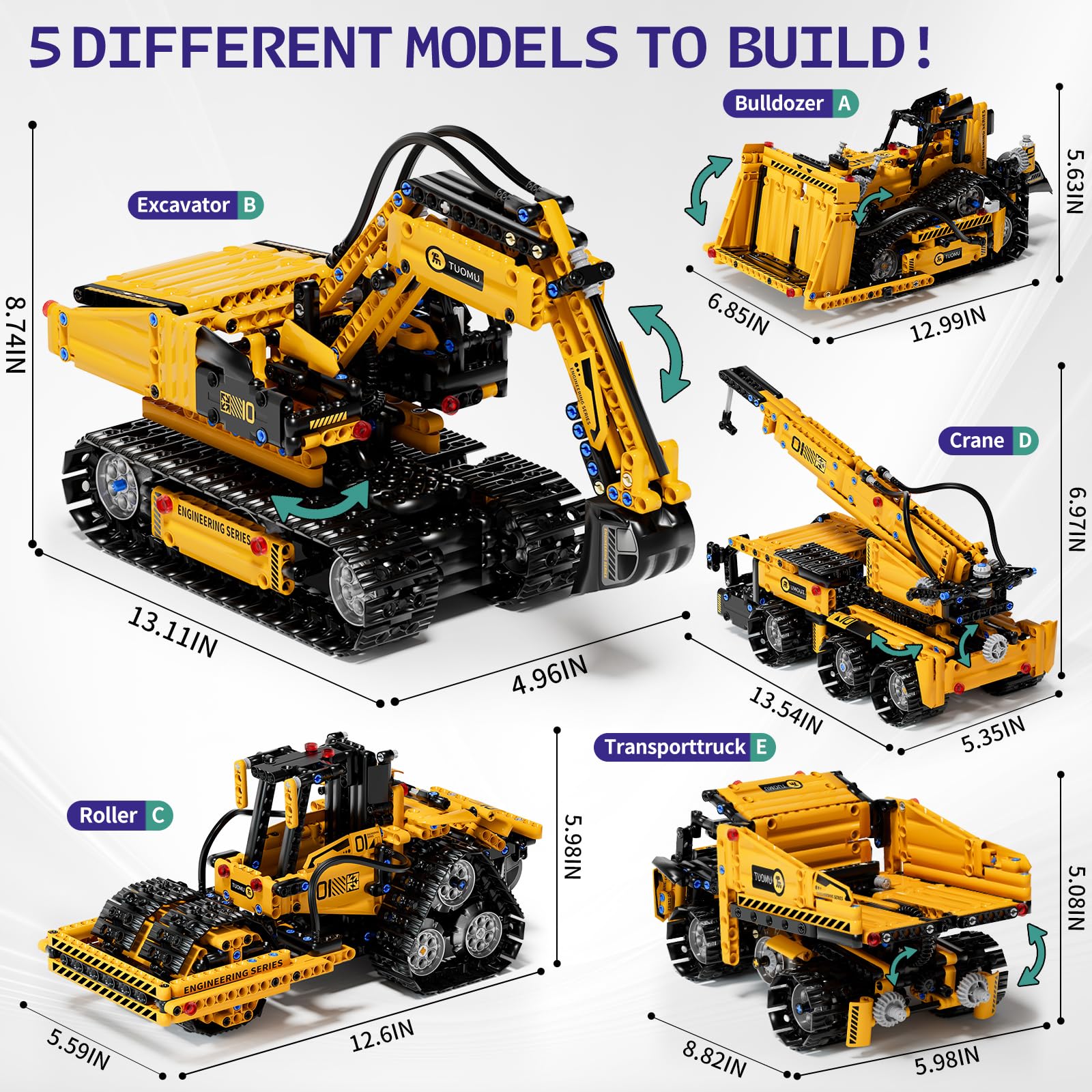 DOLIVE 5-in-1 STEM crane model for moving parts and engineering curiosity.