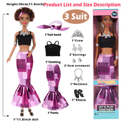 Dollbie crown and necklace accessories for finished looks