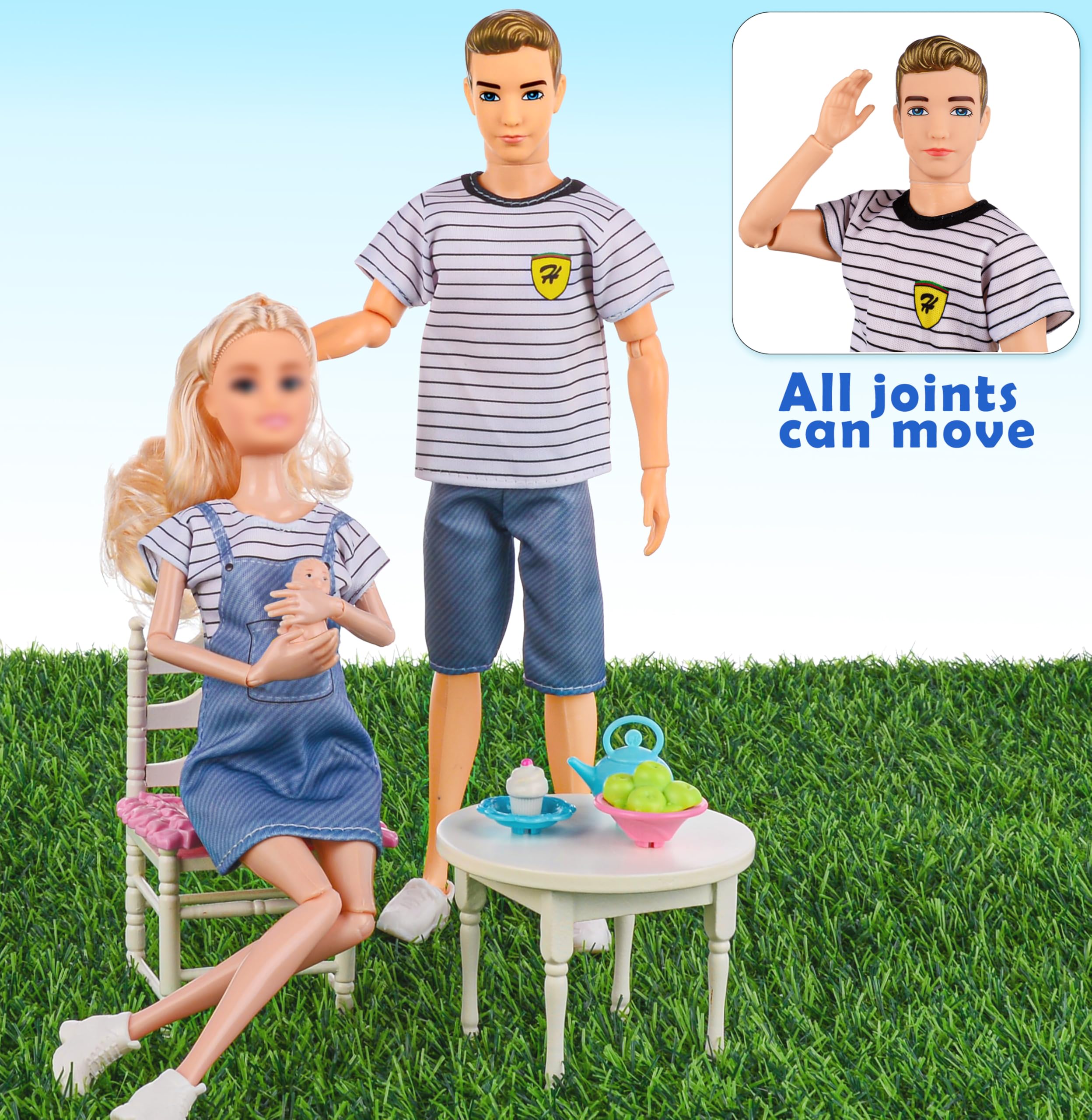 Dollbie dolls family playset puppies and dog support pet care play.