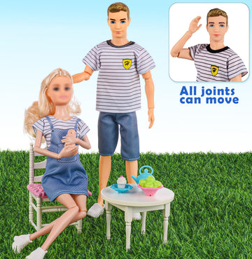 Dollbie dolls family playset puppies and dog support pet care play.
