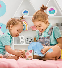 DolliBu Blue Whale in a nursery as soft ocean life decor