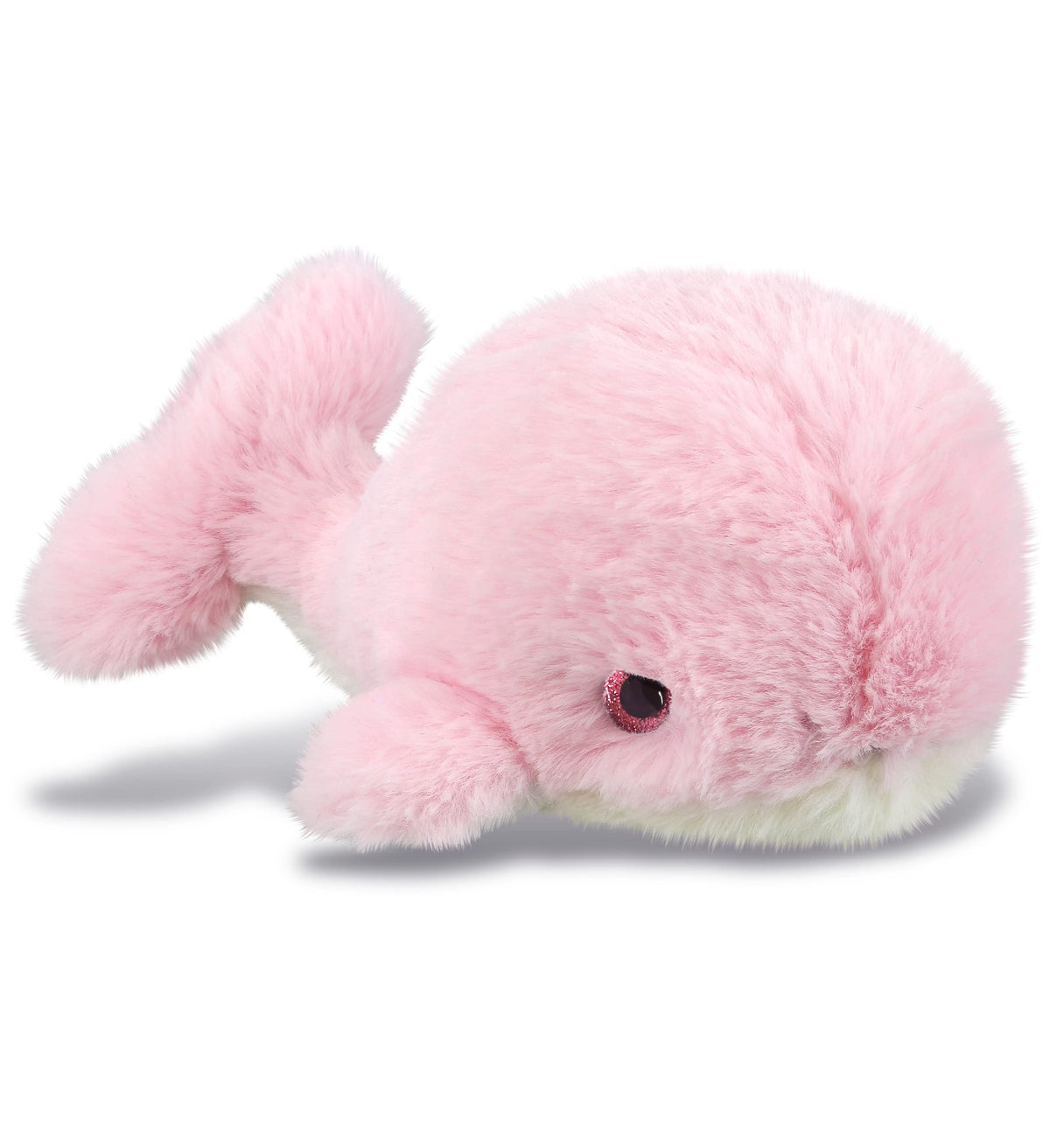DolliBu Pink Whale plush front view, perfect for cozy hugs and imaginative play.