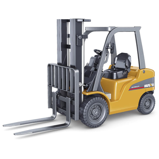 Dollox die-cast forklift truck front view for display and collection.