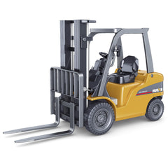 Dollox die-cast forklift truck front view for display and collection.