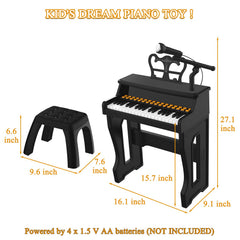 Dollox kid-friendly piano uses durable materials for safe play.