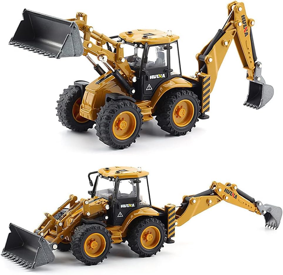 Dollox rear excavator digger assembly view shows versatile dual-function realism.