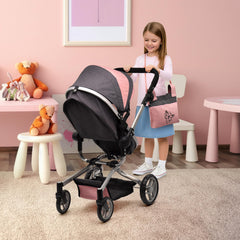 Dolls To Play adjustable handle allows comfortable pushing for kids.