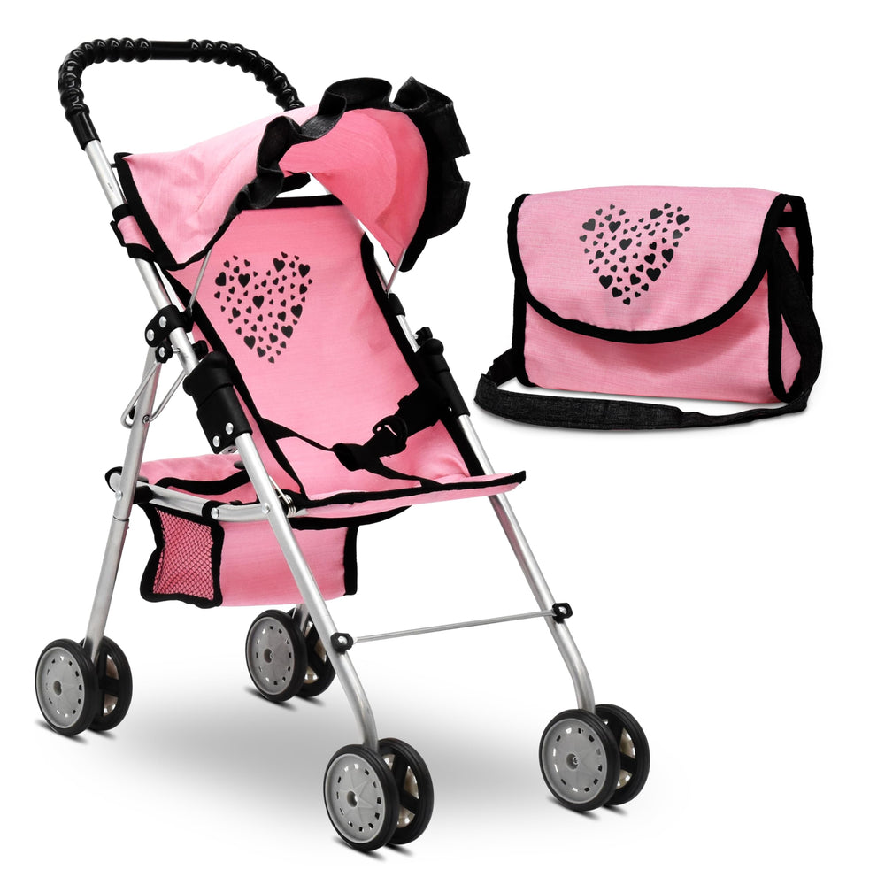 Dolls To Play baby doll stroller pink for nurturing pretend play