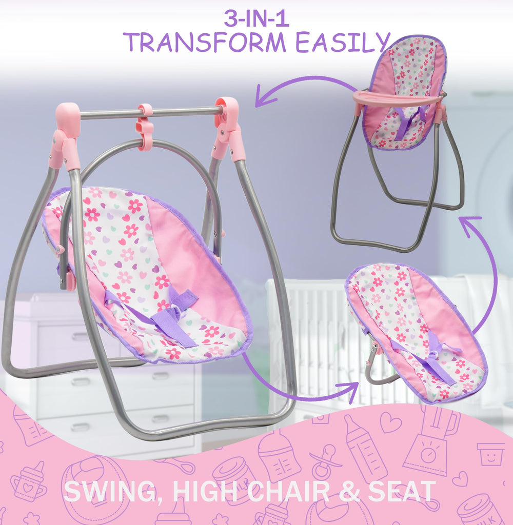 Dolls To Play diaper bag with storage keeps essentials organized