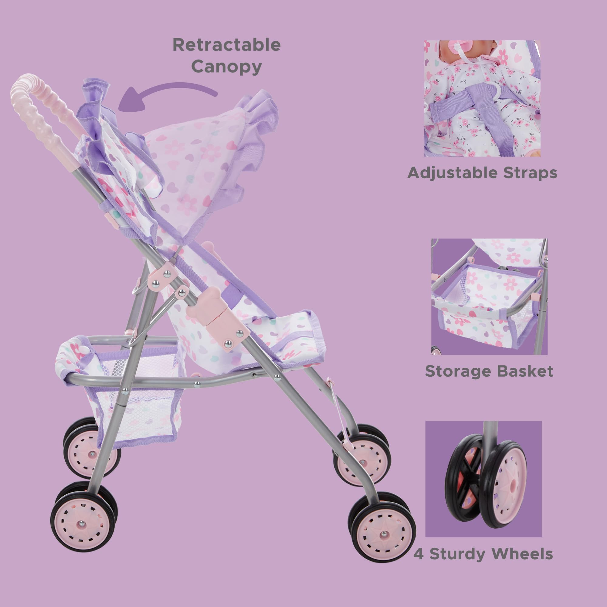 Dolls To Play foldable frame compact storage for easy travel and tidy spaces.