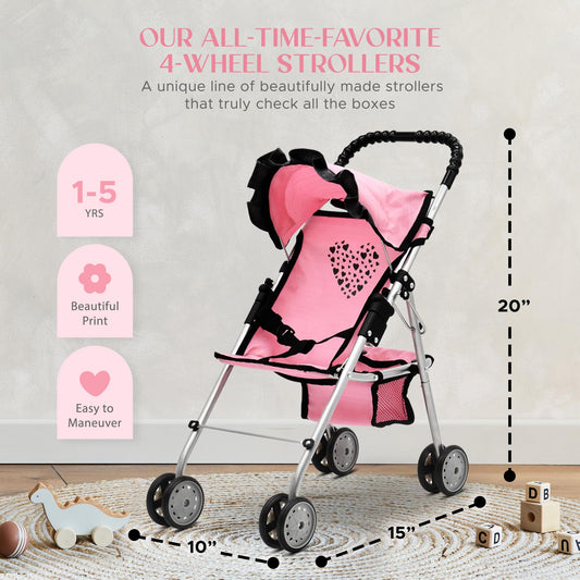 Dolls To Play stroller canopy extended for sun protection during outdoor play