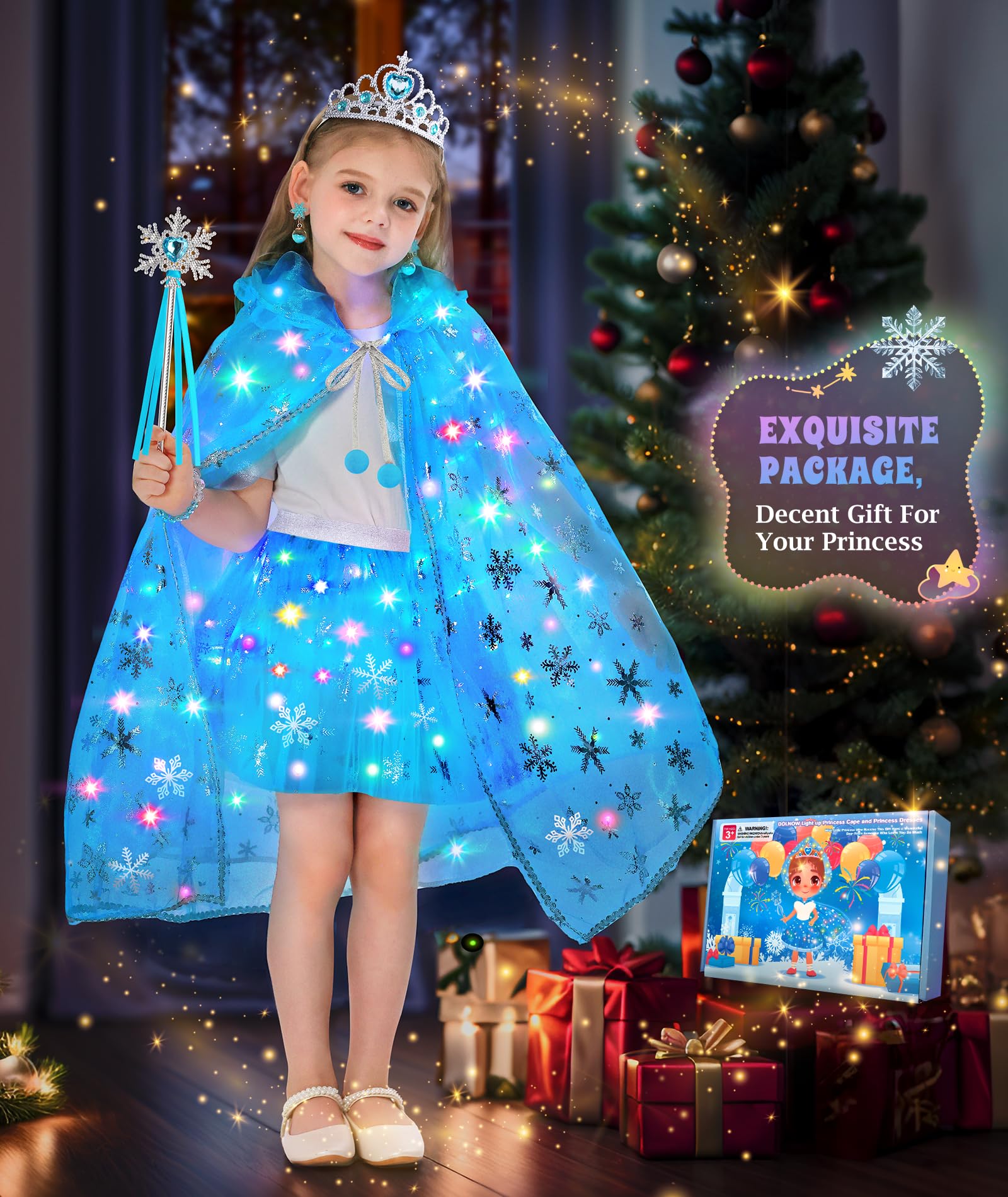 DOLNOW gift-ready princess costume box provides a delightful birthday surprise.