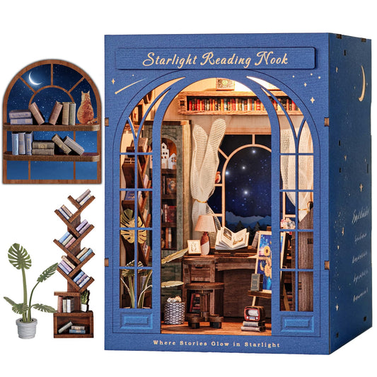 Dolphin Island DIY Book Nook Kit unboxing shows complete parts for easy start.