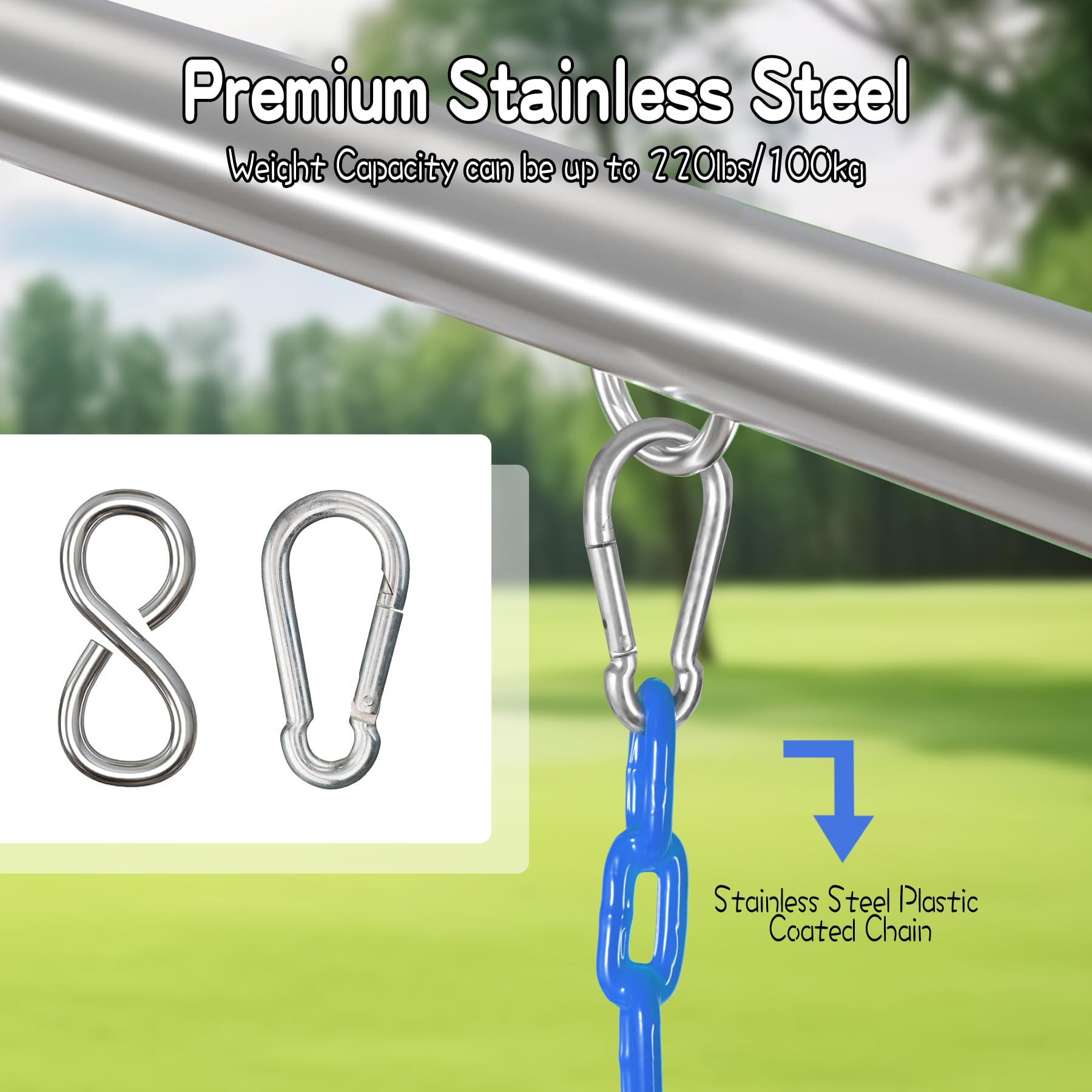 Domaker coated chain close-up highlights safety coating and durability.