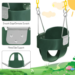 Domaker stainless steel coated chains close-up shows soft-touch coating for kids.