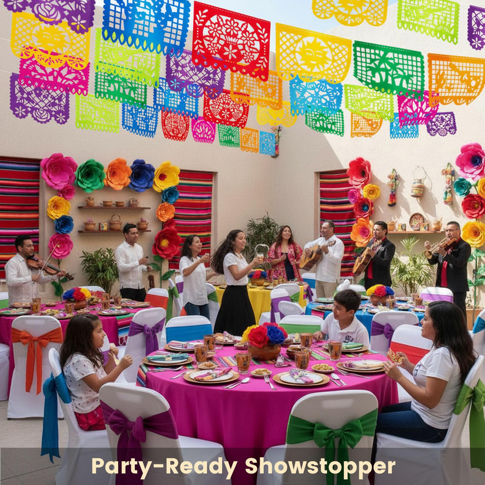 DomeStar bright banner strings add vibrant color to celebrations.