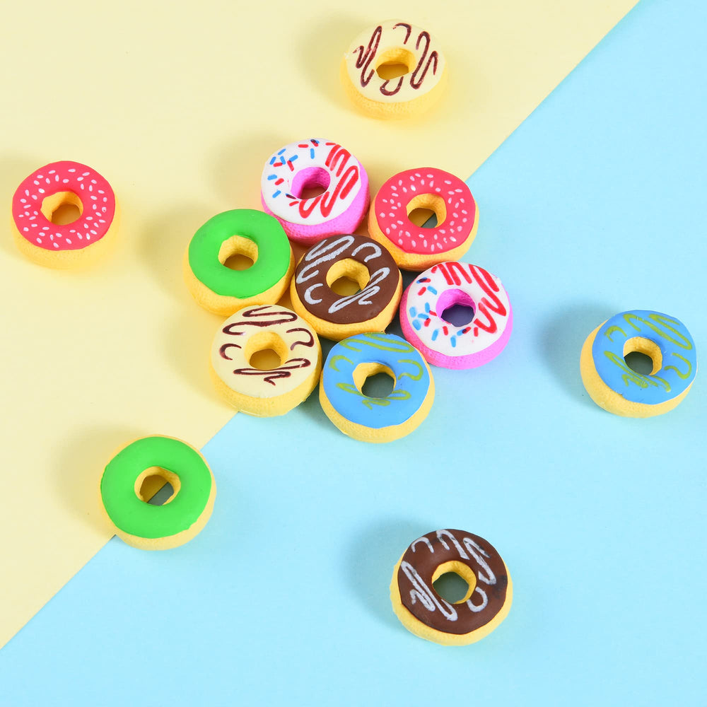 DOMG Donut Erasers: 24-piece set for desks and art corners
