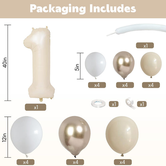 Domgoge champagne gold 12-inch balloons add metallic accents to party decor.