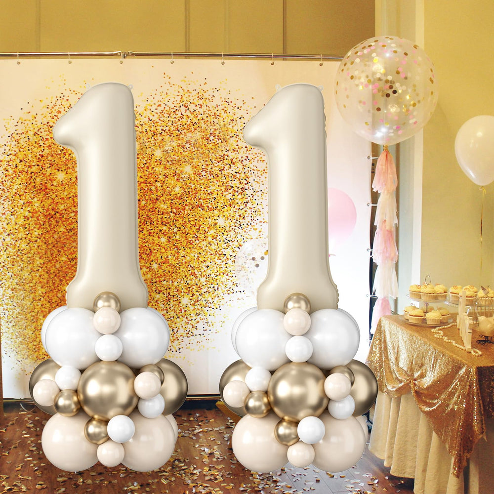 Domgoge white 12-inch balloons complement light, airy birthday setups.