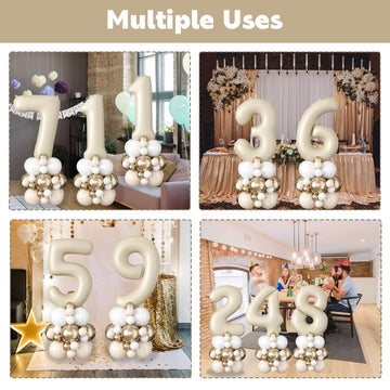 Domgoge metallic champagne gold 5-inch balloons brighten festive touches.