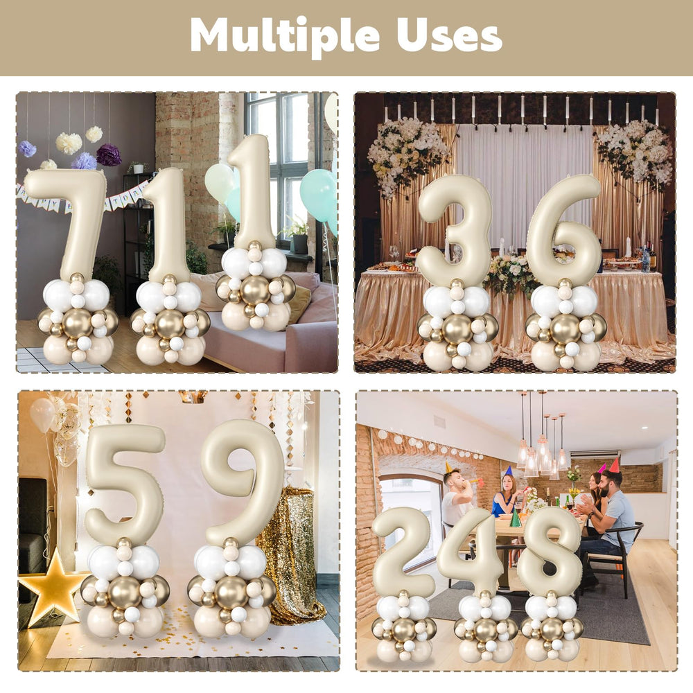 Domgoge metallic champagne gold 5-inch balloons brighten festive touches.