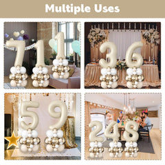 Domgoge metallic champagne gold 5-inch balloons brighten festive touches.