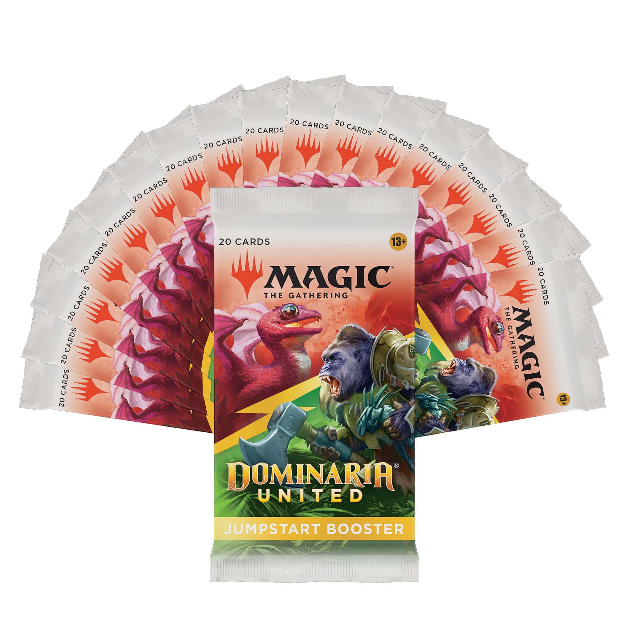 Two traditional foil land cards visible in a Dominaria United Jumpstart pack.