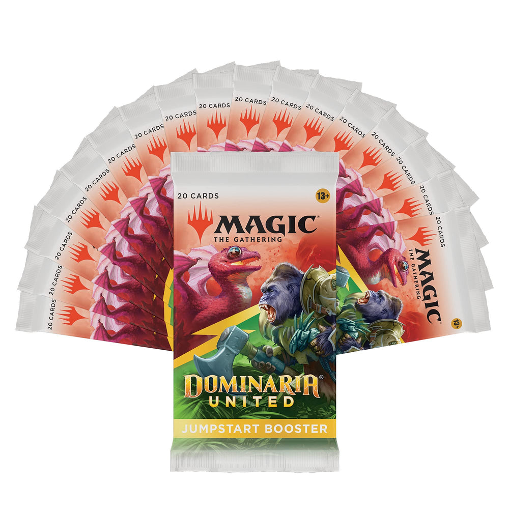 Two traditional foil land cards visible in a Dominaria United Jumpstart pack.