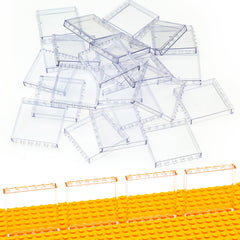 Domoni clear bricks 1x6x5 side view highlights versatile transparent design for windows and modern builds